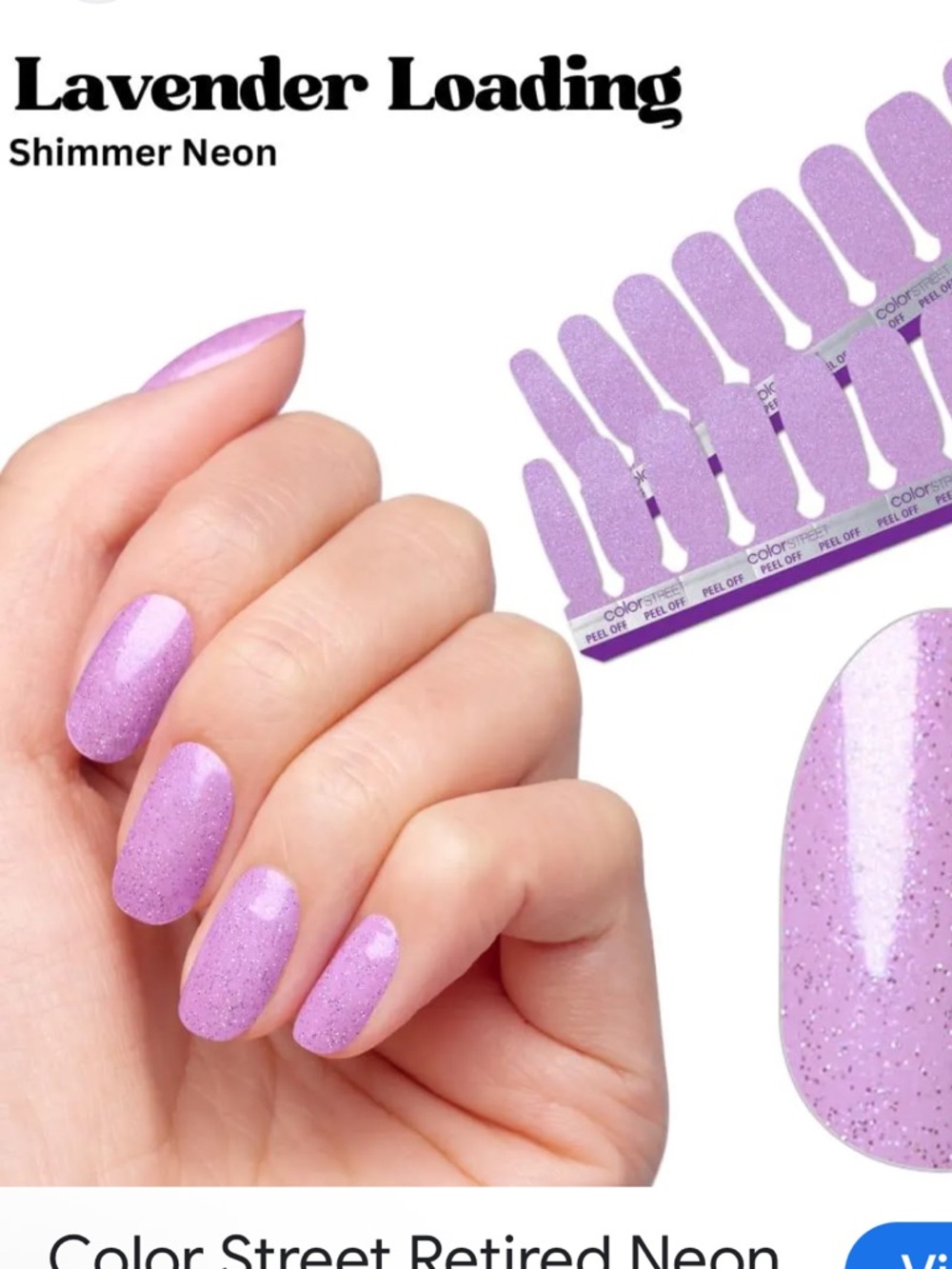 Color Street nail polish strips lavender loading FMN035 16pcs no drying time NIP